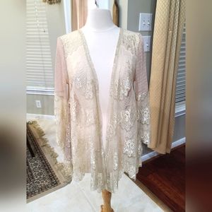 NWT Sz.Lg Ryu Cream Lace Cardigan from Boutique